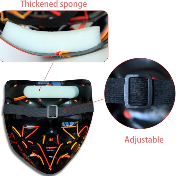 LED Halloween Mask The Purge – Scary Glow Mask for Parties & Raves