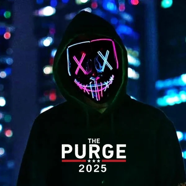 LED Halloween Mask The Purge – Scary Glow Mask for Parties & Raves