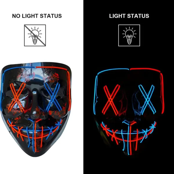 LED mask on person